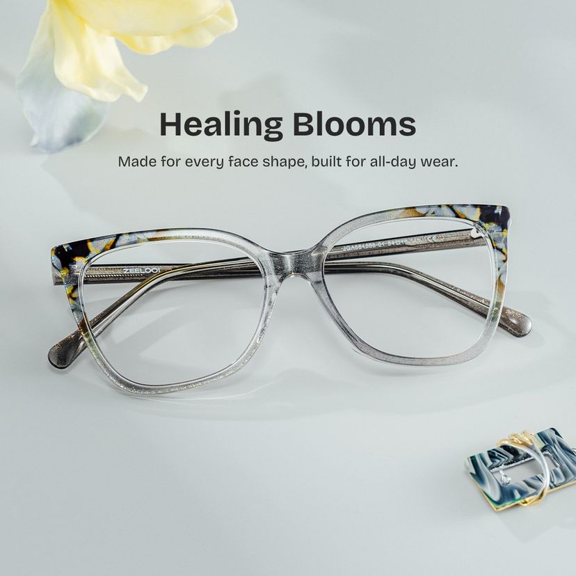Jolie Gray Butterfly Glasses