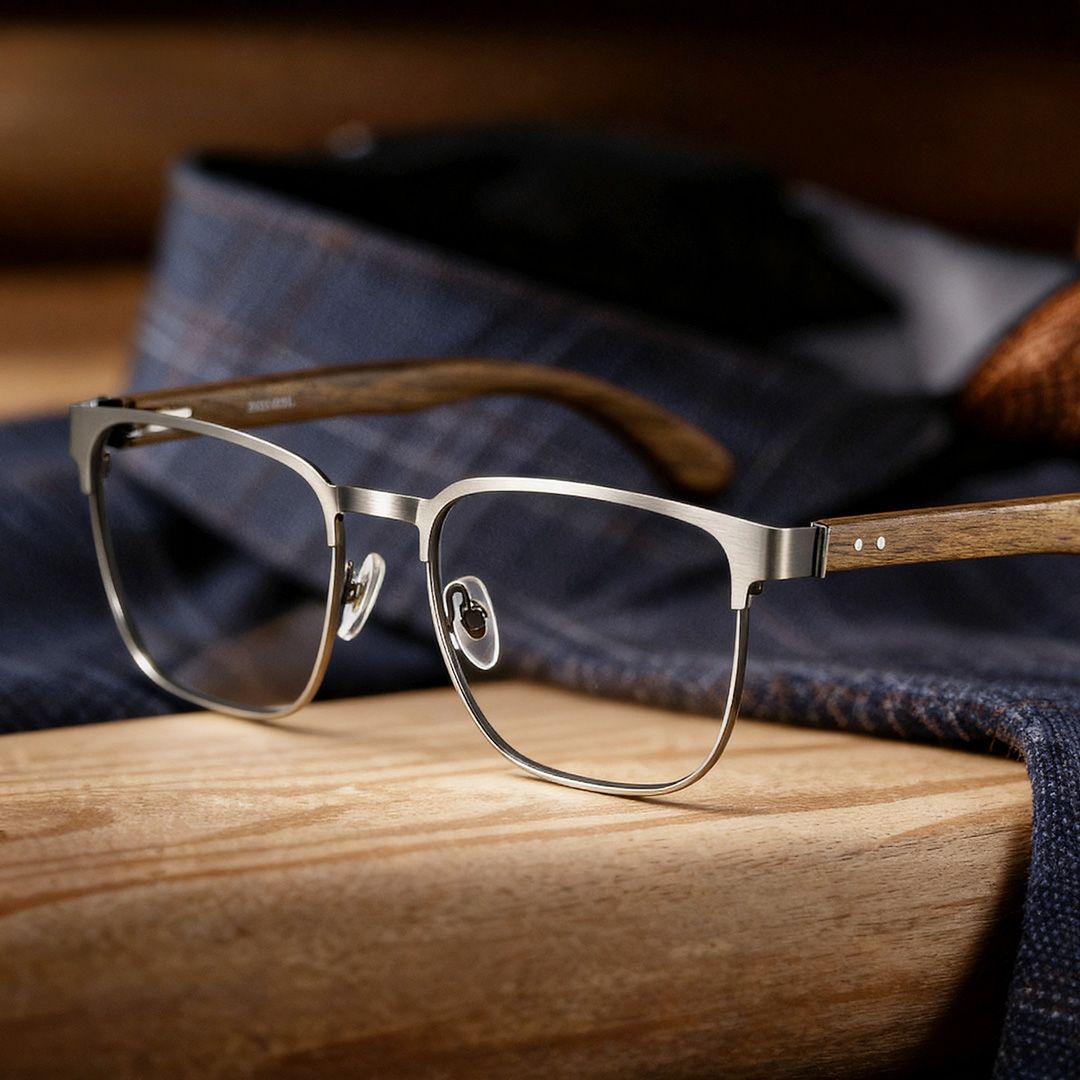 Luke silver browline glasses Online | ZEELOOL