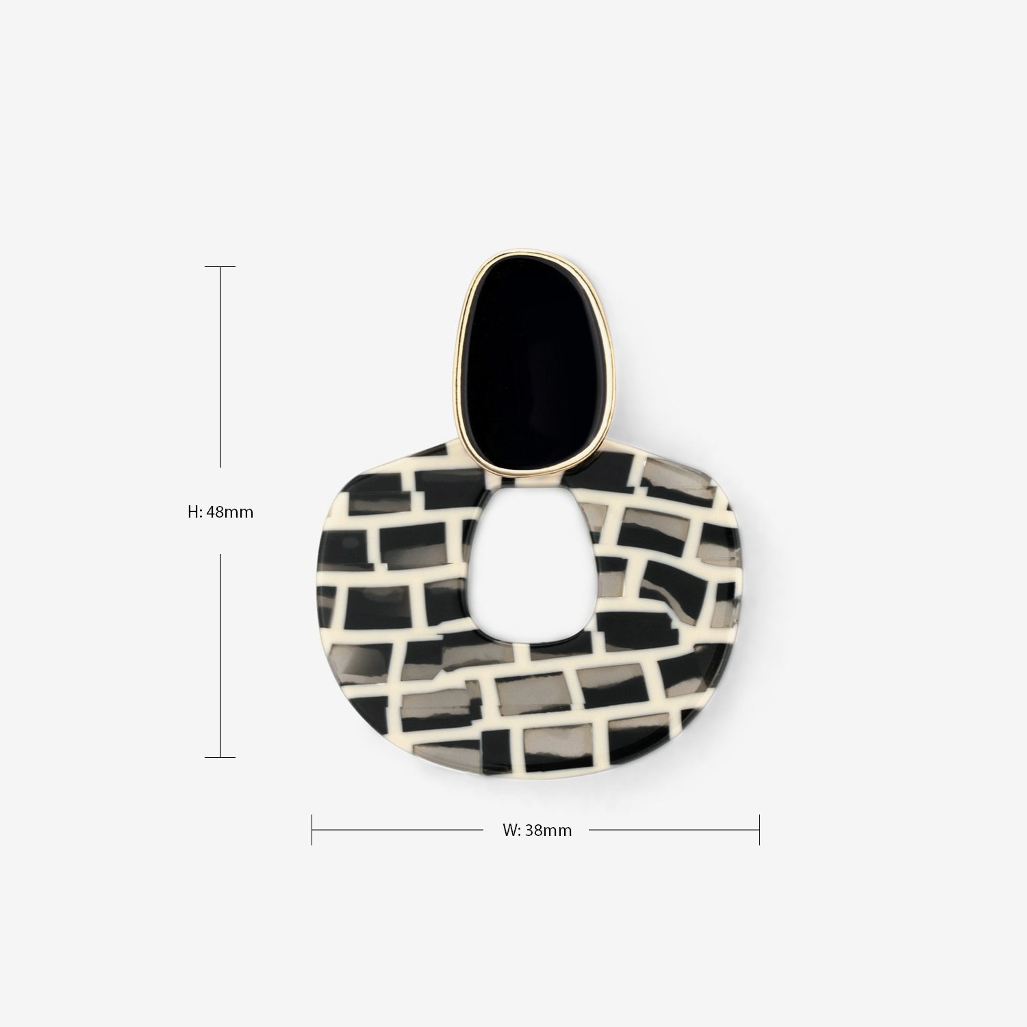 Stylish Black Silver Needle Earrings3