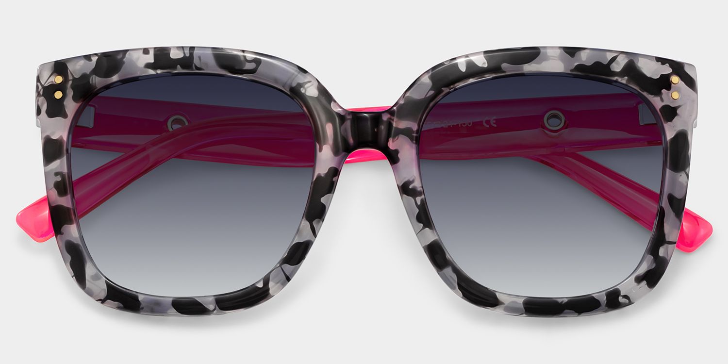 Ebony Square Gray-Tortoise Prescription Sunglasses | ZEELOOL