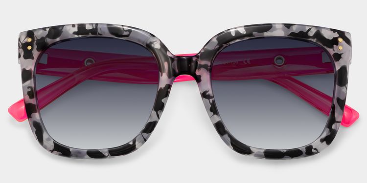 Ebony Gray-Tortoise Square Sunglasses