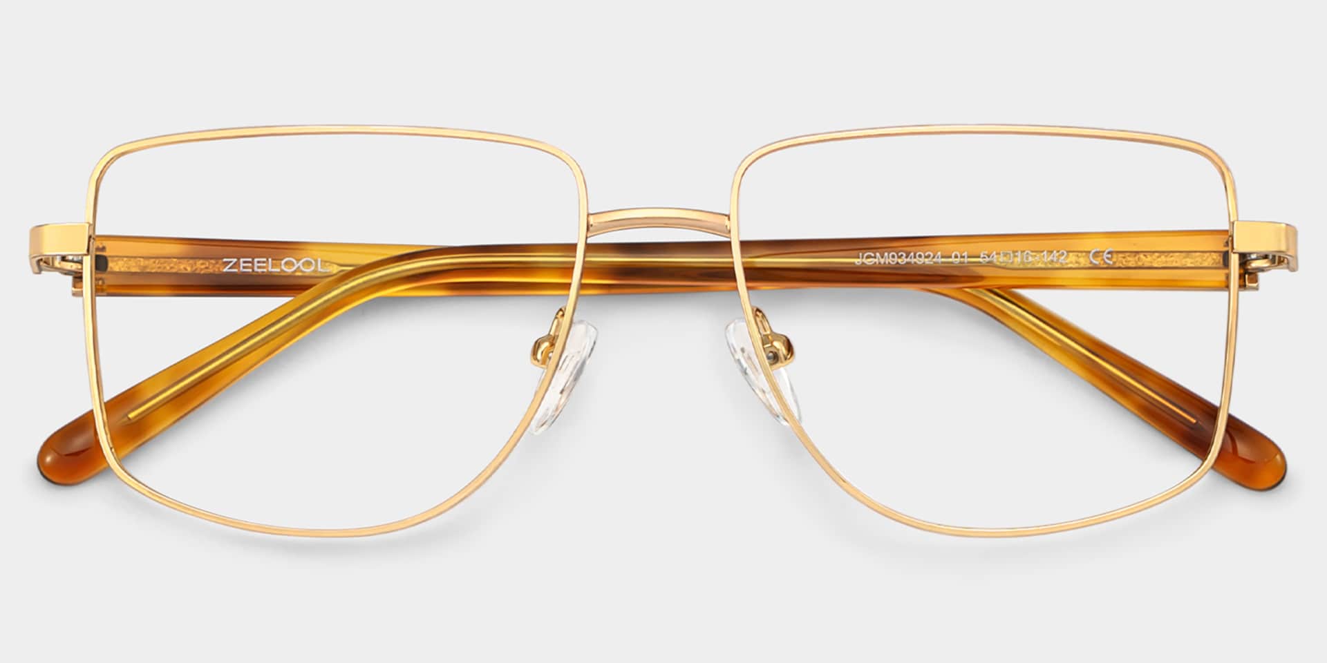 Geometric Gold yellow Eyeglasses- Felicity Metal Frame Glasses4