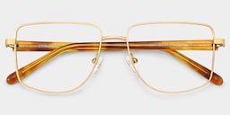 Felicity Geometric Gold Yellow Glasses4