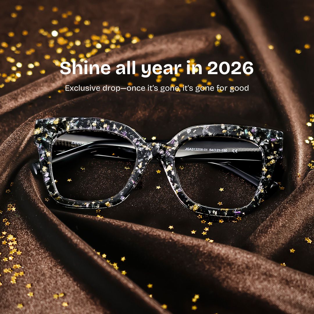Renata Square Black Eyeglasses with Bling Frames | ZEELOOL0