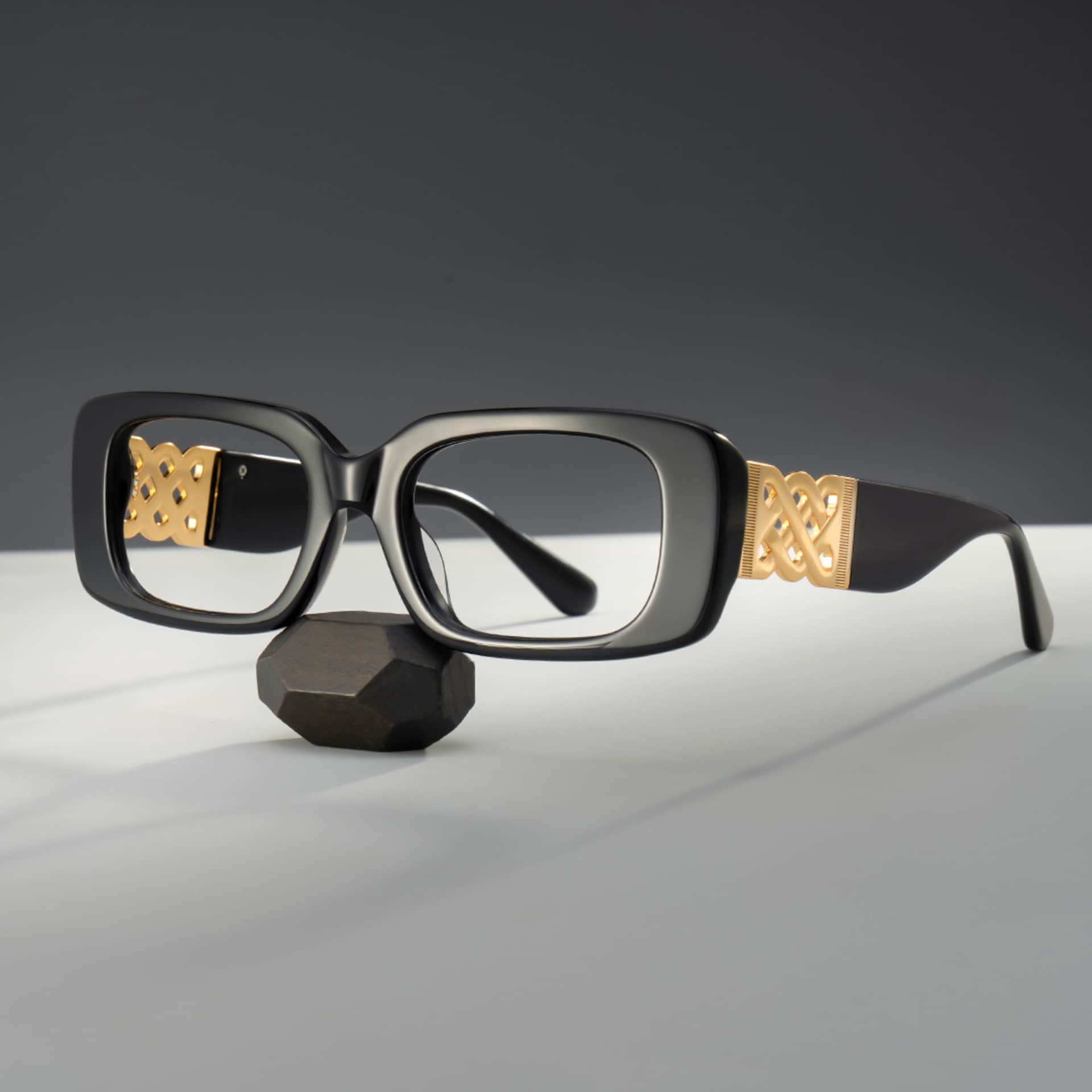 Jonas Rectangle Black Color Frame Glasses for Women | Zeelool0