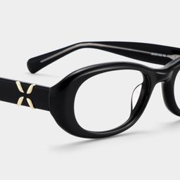 Catherine Black Oval Glasses5