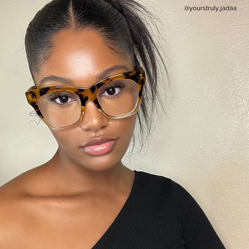 Tandy Rectangle Tortoise Two-Tone Eyeglasses | Zeelool4