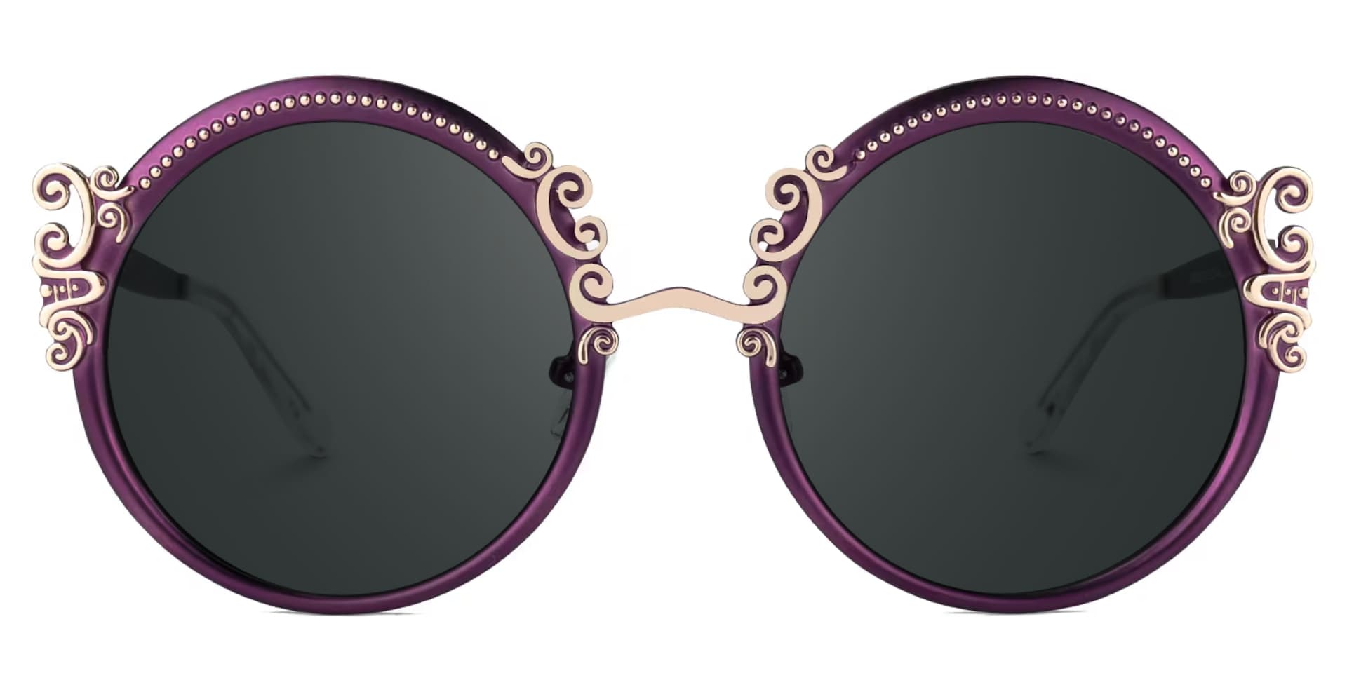 Nelida Designer Sunglasses in Round Purple Frame0