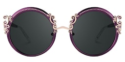 Nelida Round Purple Glasses0