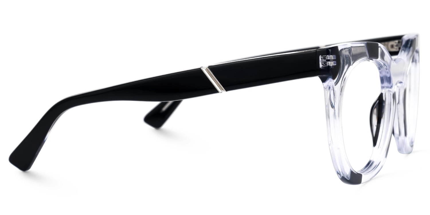 Leisa Round Black-Crystal Glasses