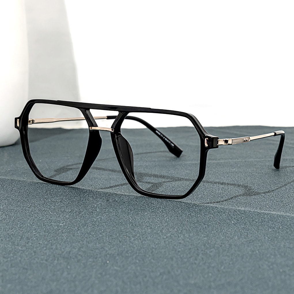 Lizbeth Aviator Black Glasses