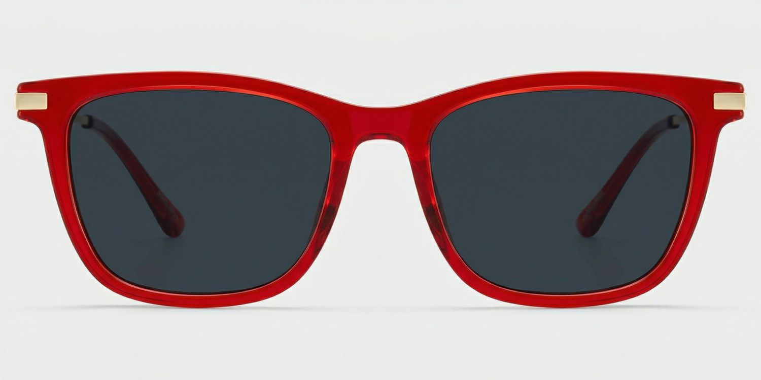 Selena Mixed Red Rectangle Frame Sunglasses | ZEELOOL0