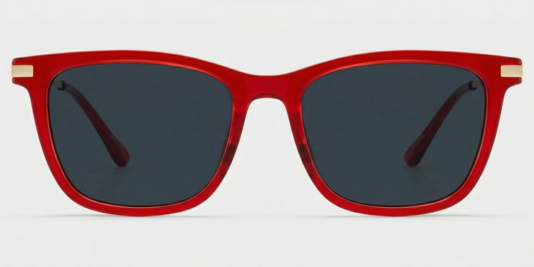 Selena Rectangle Red Glasses