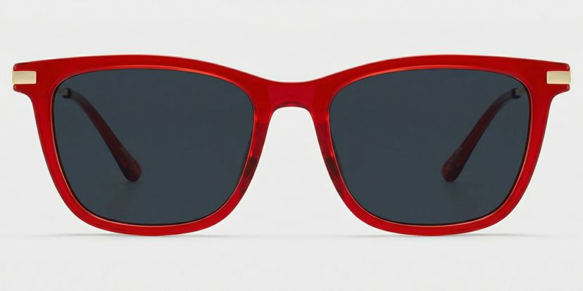 Selena Rectangle Red Glasses