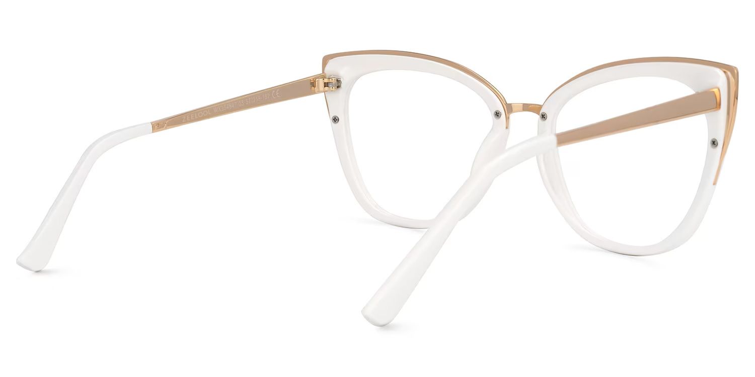 Ruiz Cateye White Glasses | Zeelool Glasses3