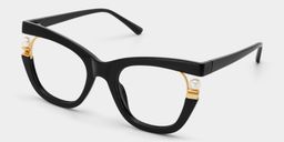 Pearl Cateye Black Glasses4