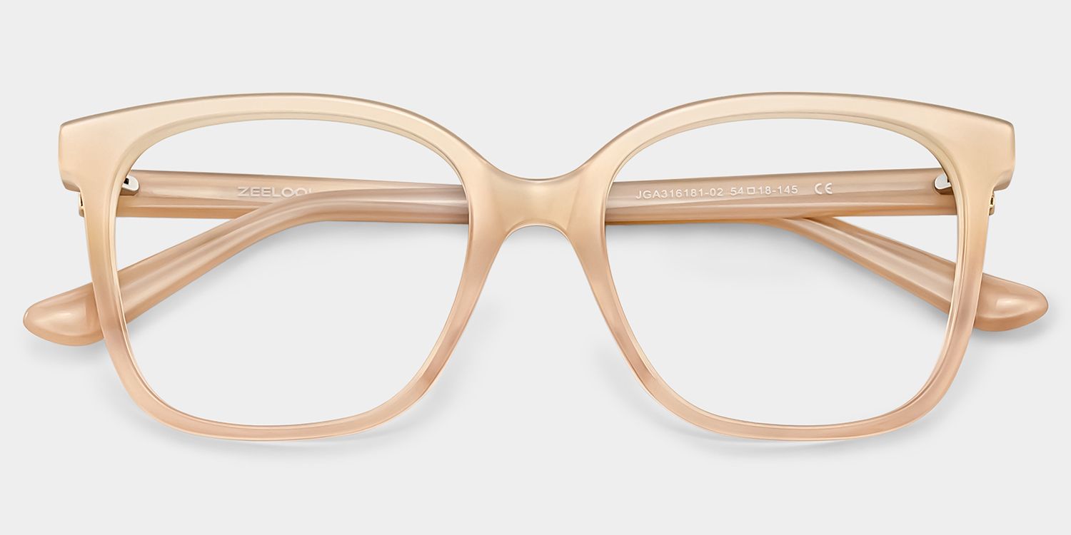 Caroline Beige Thin Square Glasses Frames for Sale | ZEELOOL1