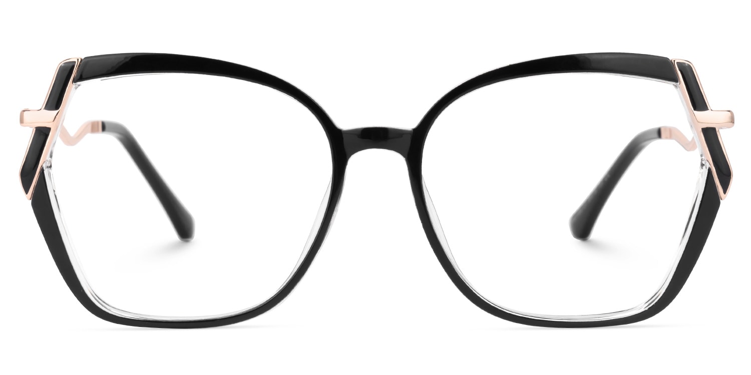 Geometric Jakara Black Glasses deals -Zeelool Glasses0