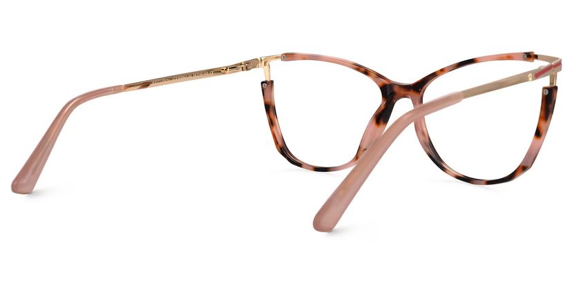 Cateye Yomary Pink and Tortoise Shell Glasses | Zeelool display picture 3