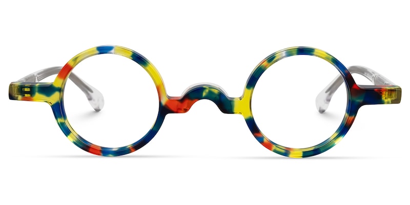 Truitt Round Tortoise Eyeglasses and Bright Frames0