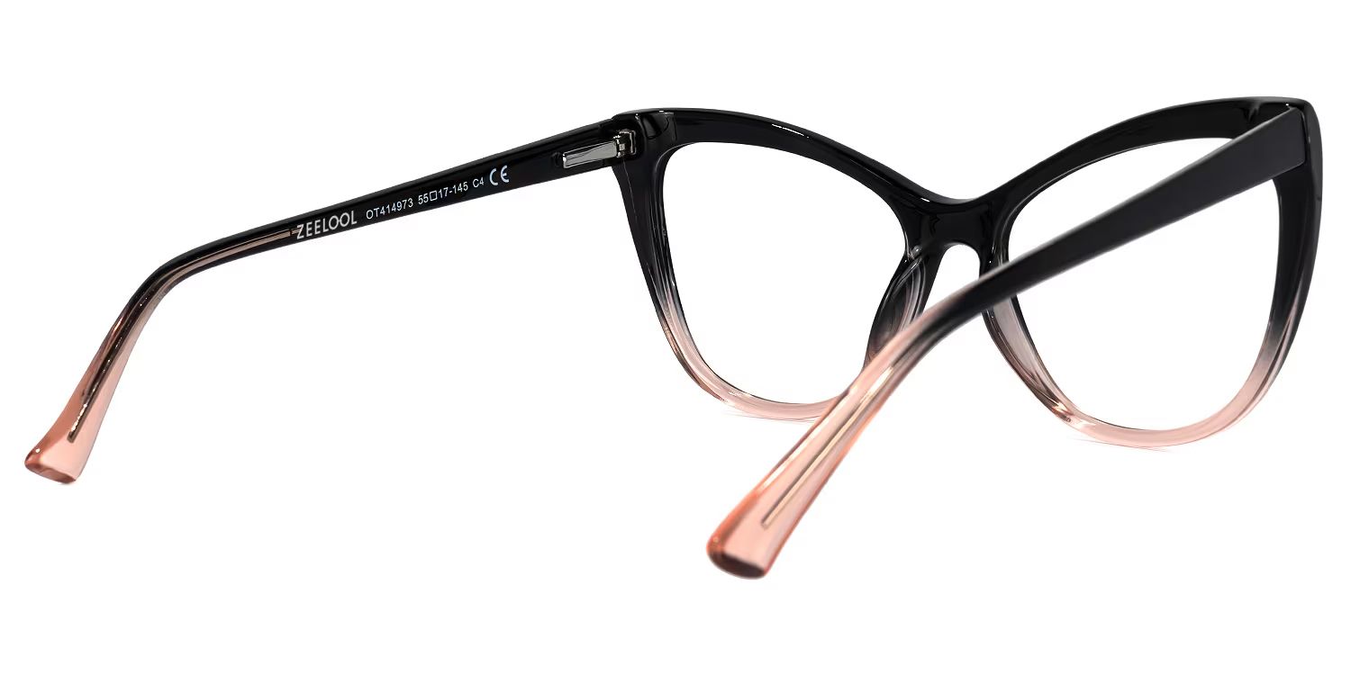 Shelby Cateye Black-Pink Glasses | Zeelool Glasses3