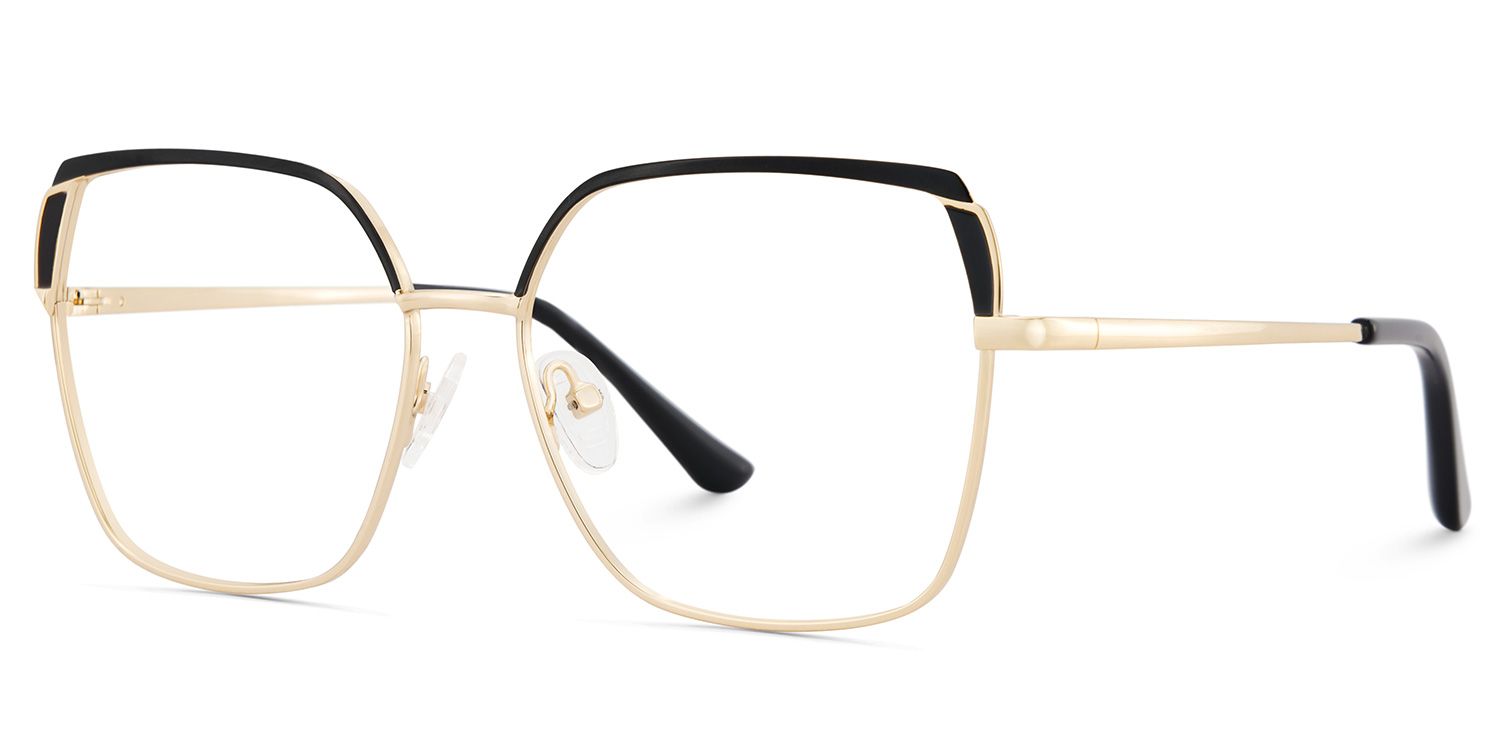 Shayla Metal Square Black Frame Glasses | Zeelool3