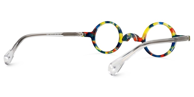 Truitt Round Tortoise Eyeglasses and Bright Frames3