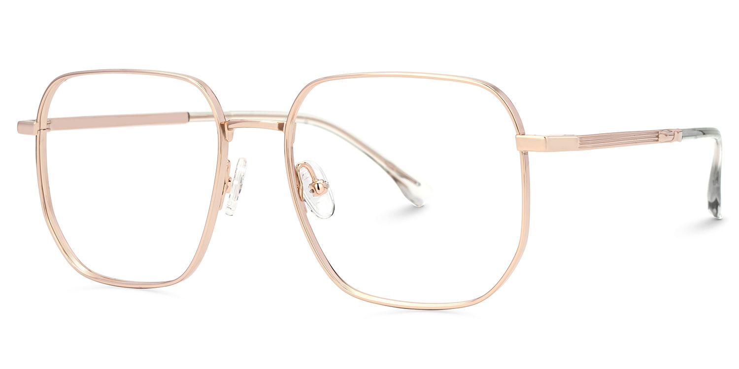 Kerbye Square Gold Eyeglasses with Titanium Material -Zeelool1