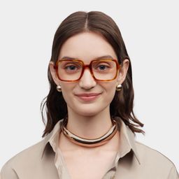 Beatrice Yellow Rectangle Glasses0