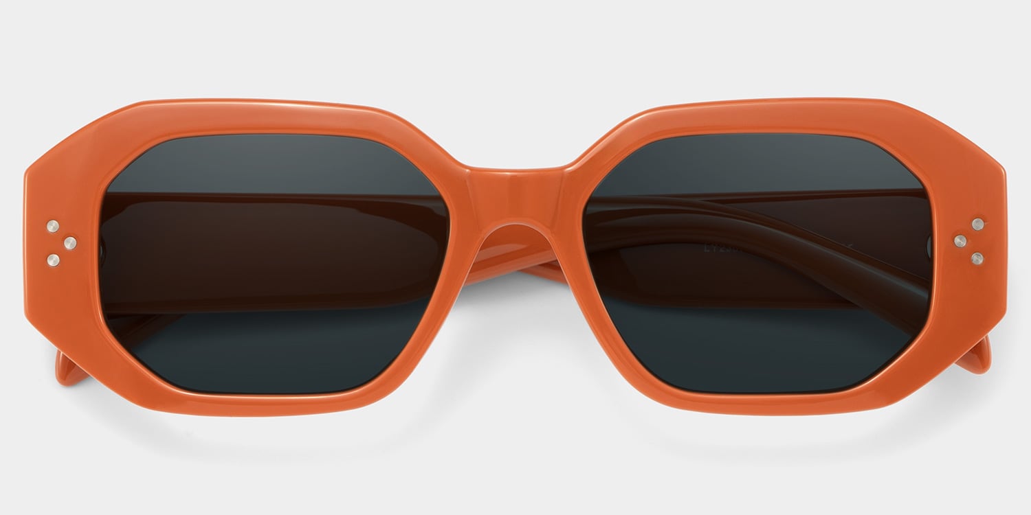 Soleil Rectangle Orange Polarized Sunglasses