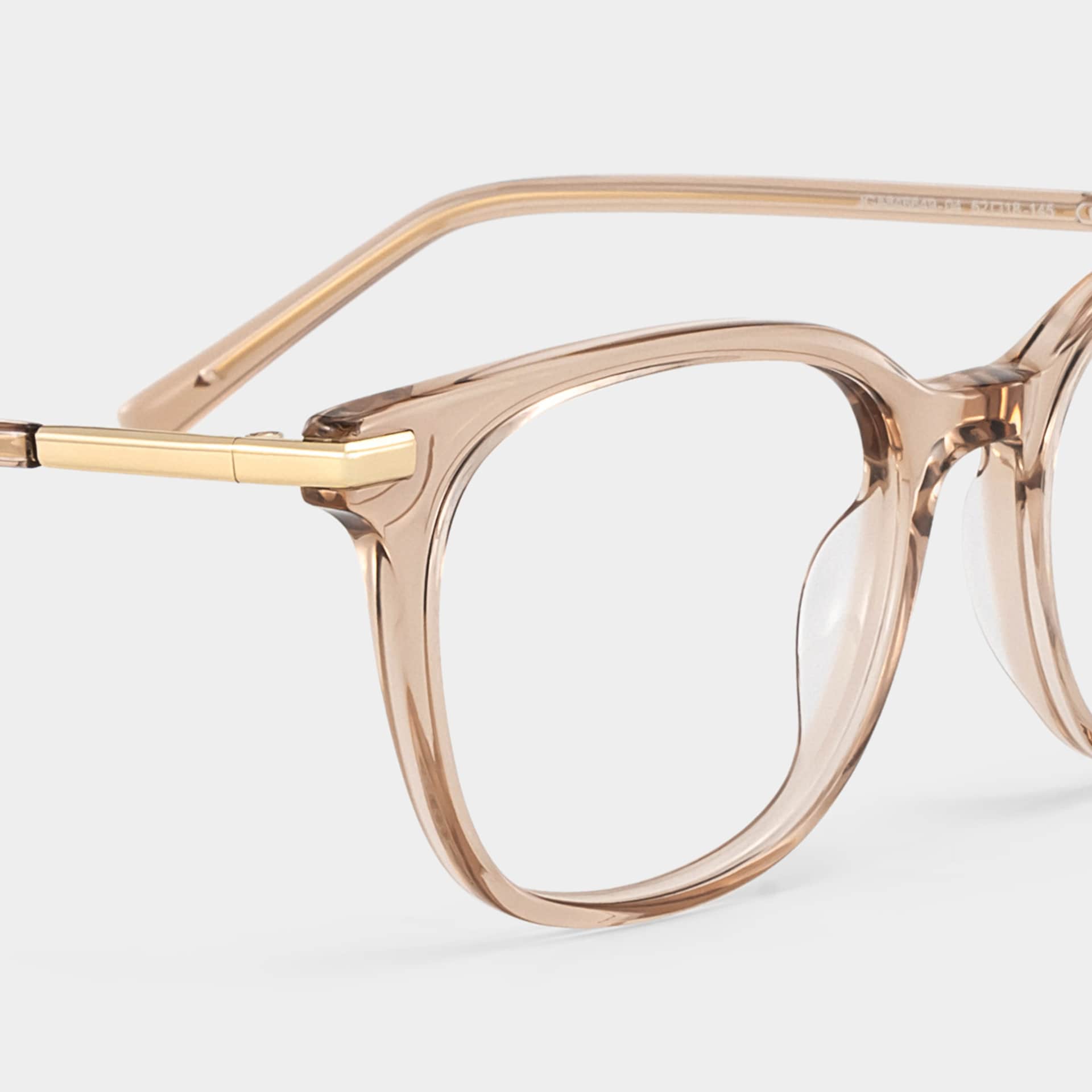 Square Champagne Eyeglasses- Vilmarie Acetate Frame Glasses5