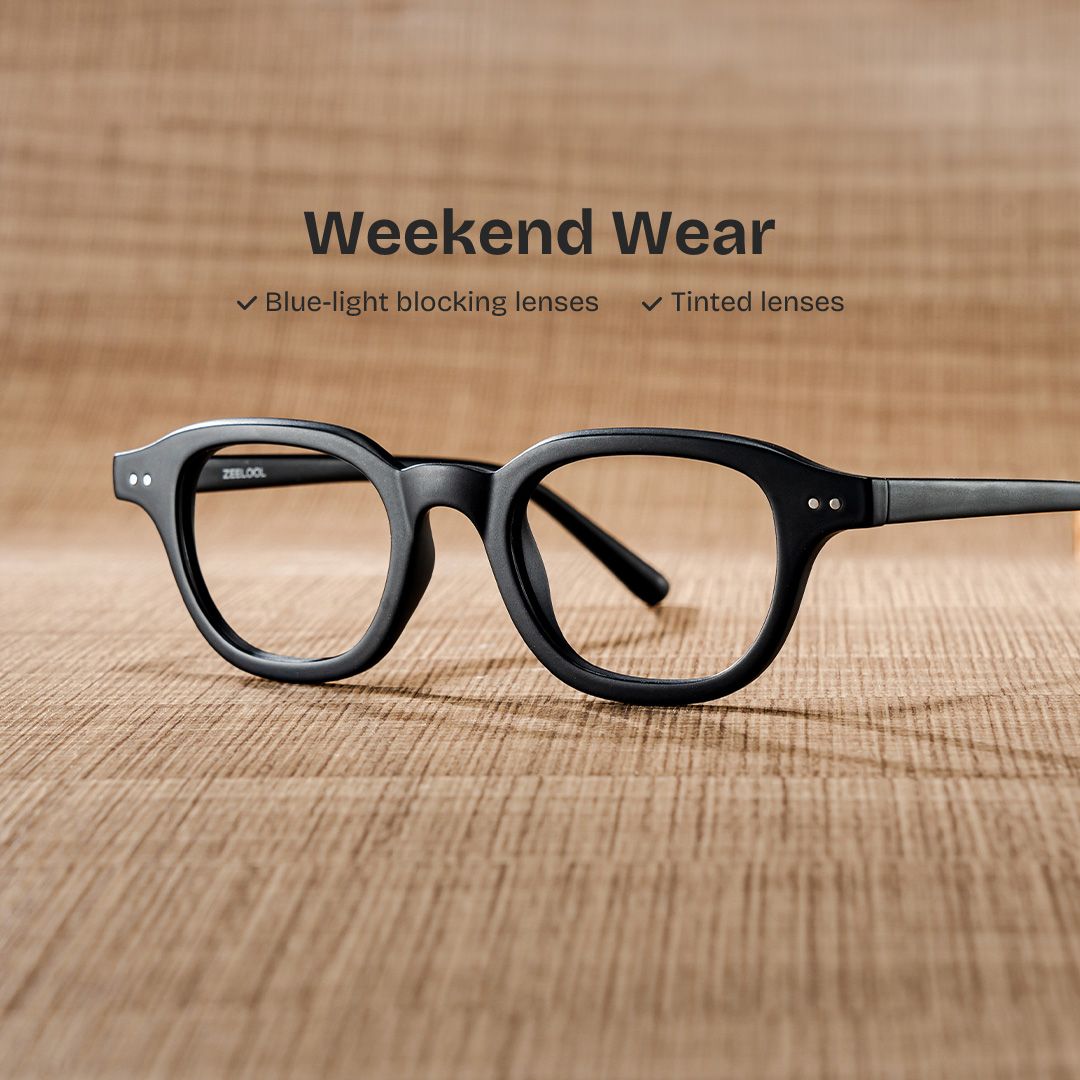 Amber Black Frame Glasses with Square Frame Online | ZEELOOL0