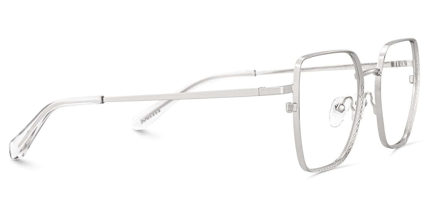Fife Silver Full Frame Metal Prescription Glasses4