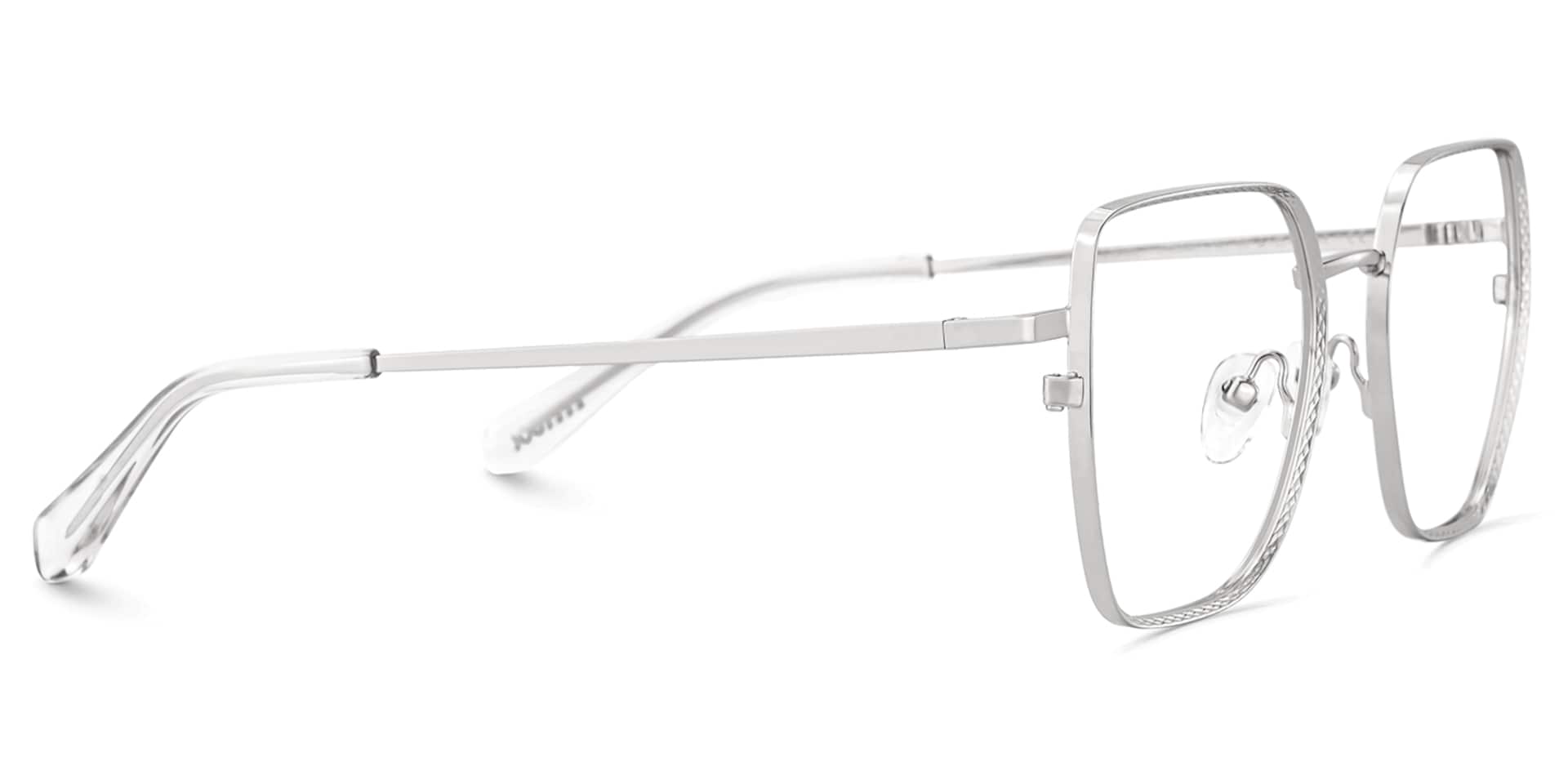 Fife Silver Full Frame Metal Prescription Glasses4
