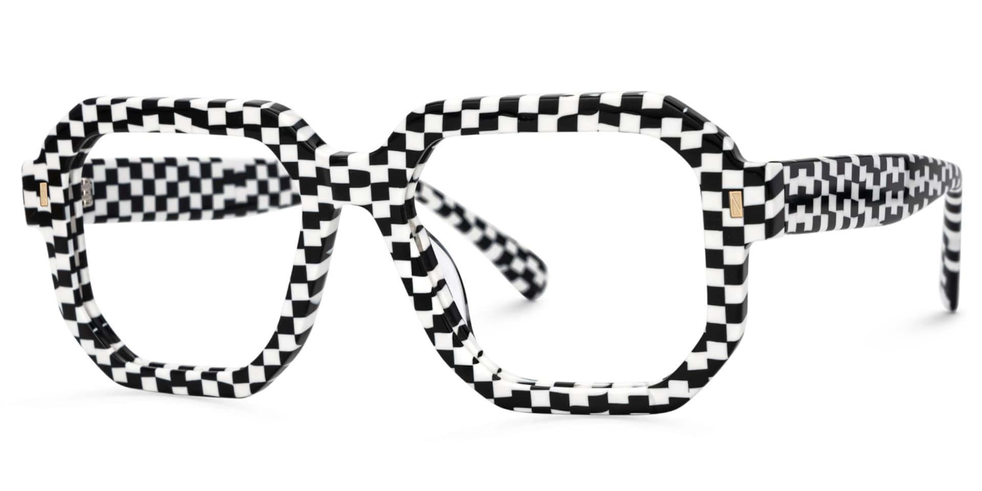 Joeann Black-White Geometric Designer Eyeglasses1
