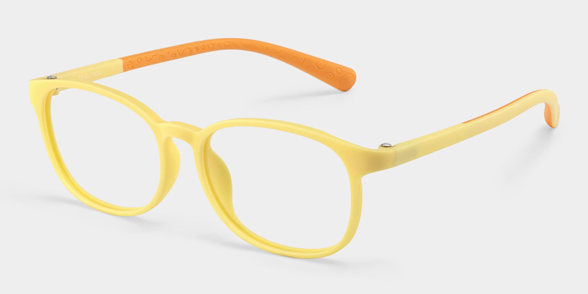 Kids Rectangle Yellow Orange Amaker Frame Glasses | Zeelool2