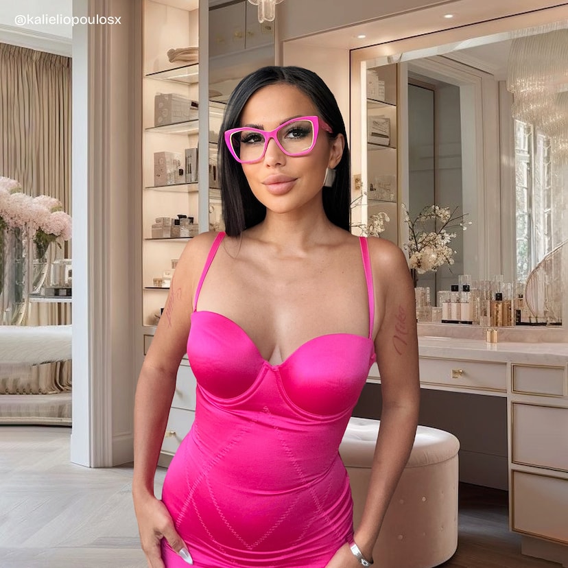 Blaise Cat-Eye Pink Green Glasses