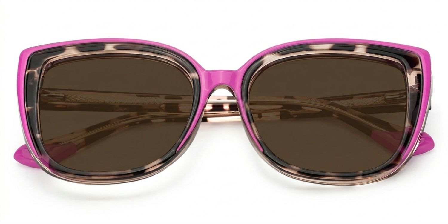 Large Cat Eye Glasses with Pink and Tortoise Frame