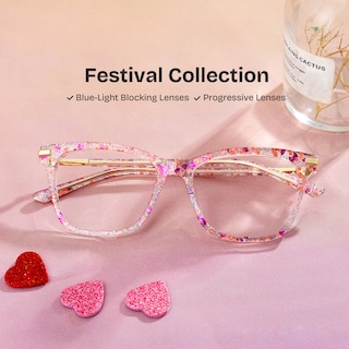 Eliot Rectangle Pink Glasses0