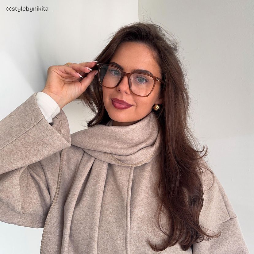 Eliza Light Brown Square Glasses