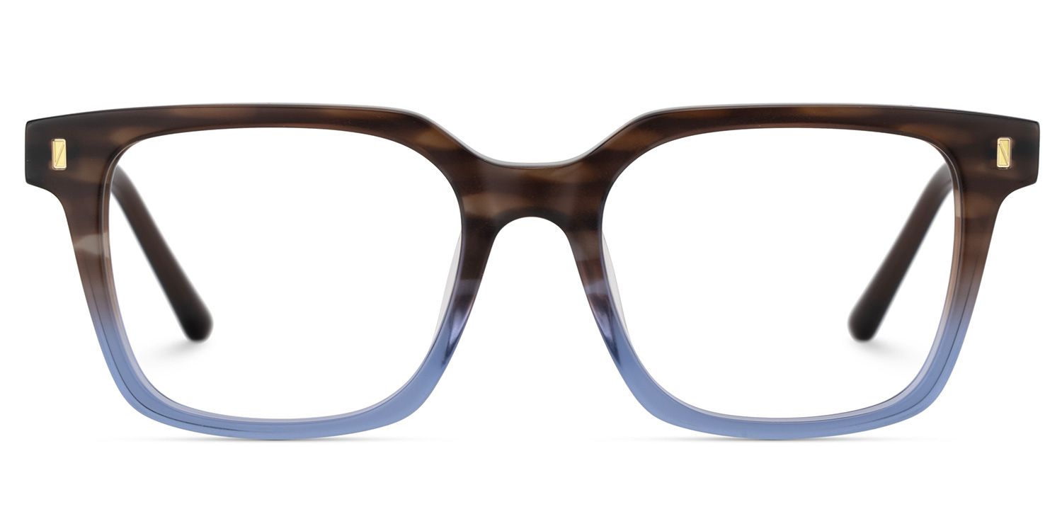 Pagel Brown Gradient Blue Thin Frame Eyeglasses | Zeelool1