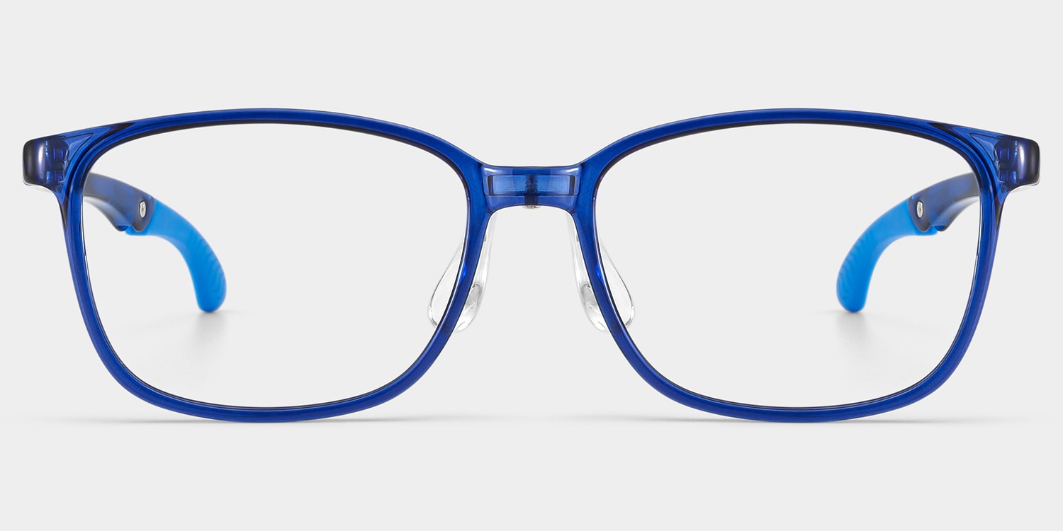 Gray Rectangle Blue Frame Eyeglasses for Pre-tweens