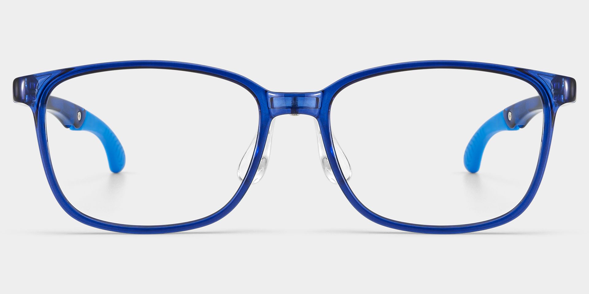 Gray Rectangle Blue Frame Eyeglasses for Pre-tweens0