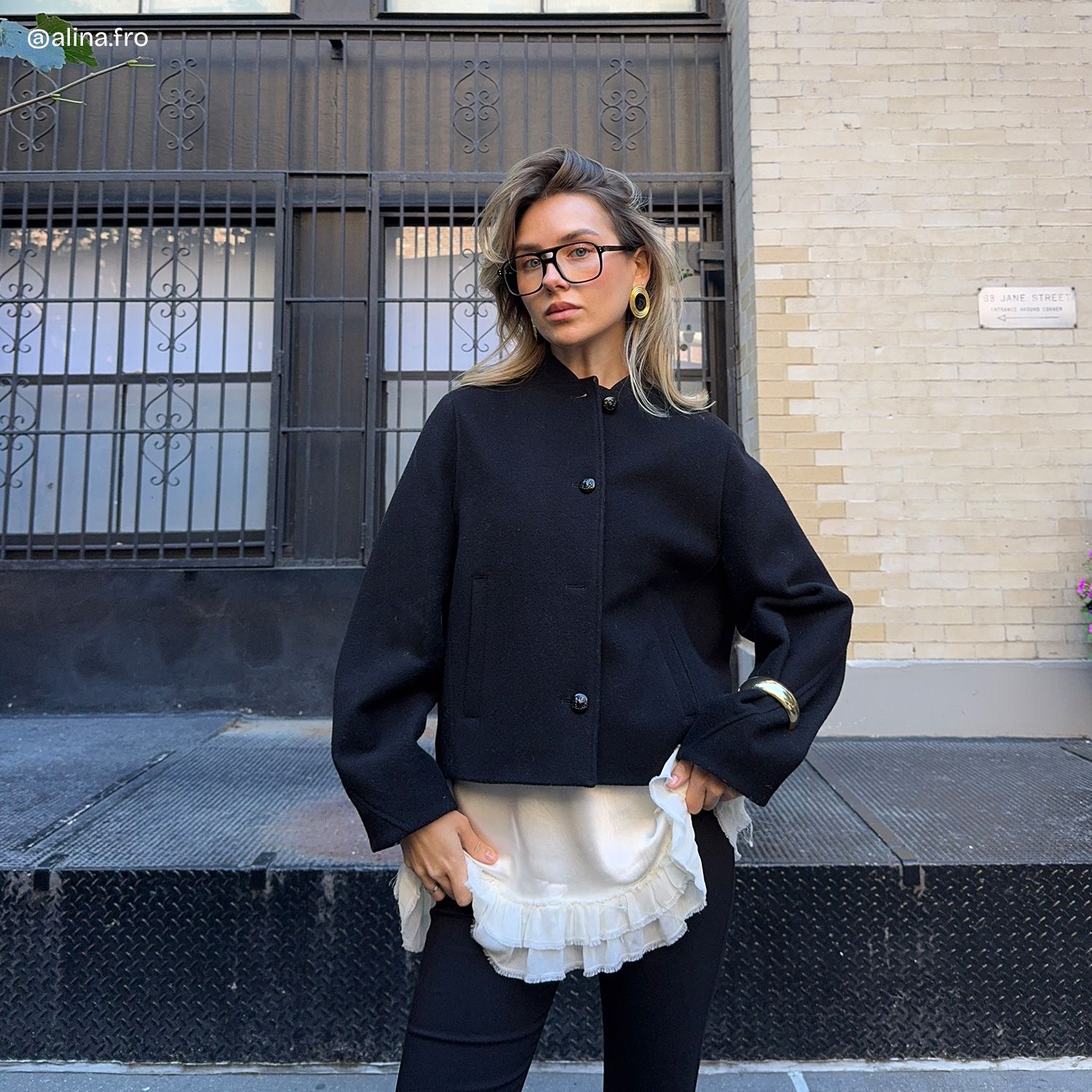 Athena Black Frame Glasses with Aviator Frame Online | ZEELOOL