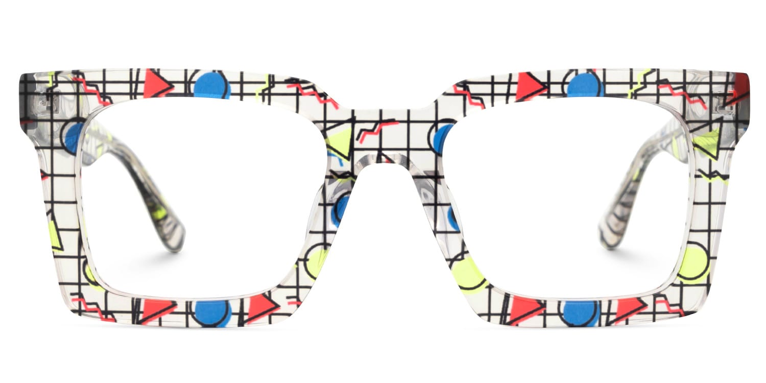 Kevin Floral Square Eyeglasses and Glasses Frames0