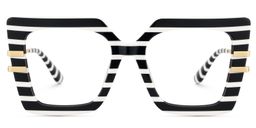 Poutine Black White Square Glasses0