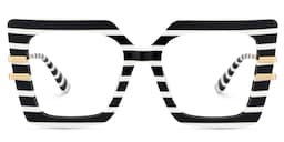 Poutine Square Black White Glasses0