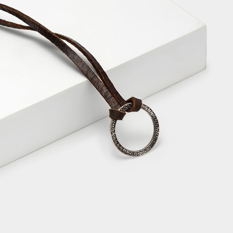 ZEELOOL Adjustable Eyeglasses Leather Strap Alloy Ring