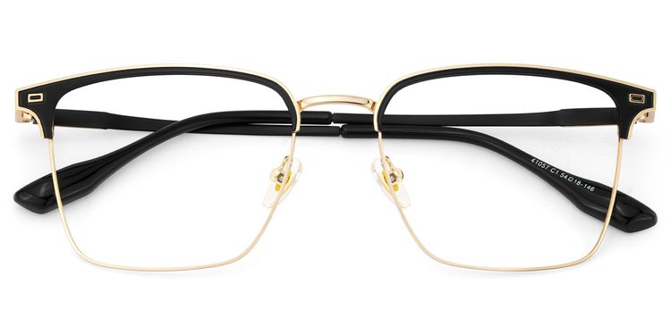 Dawson Browline Black Gold Glasses