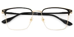 Dawson Browline Black Gold Glasses2